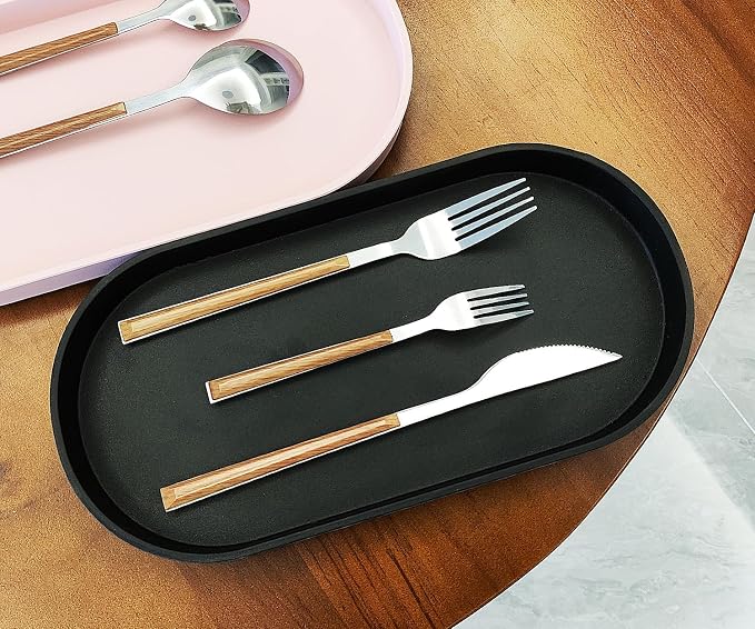 Black Small Oval Tray (11.8 inch), 3 Pack, Countertop Organizer | for Kitchen Counter, Bathtub Bathroom Vanity Items, Coffee Accessory, Bar, Serving Seasoning, Salt and Pepper, Soap.
