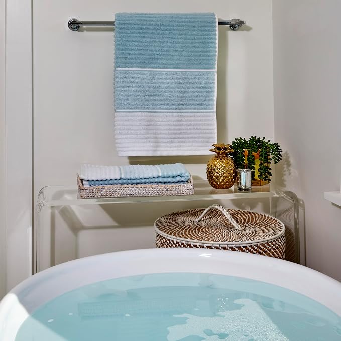SKL Home Planet Ombre 2 Bath, 2 Hand Towel Set, Aqua