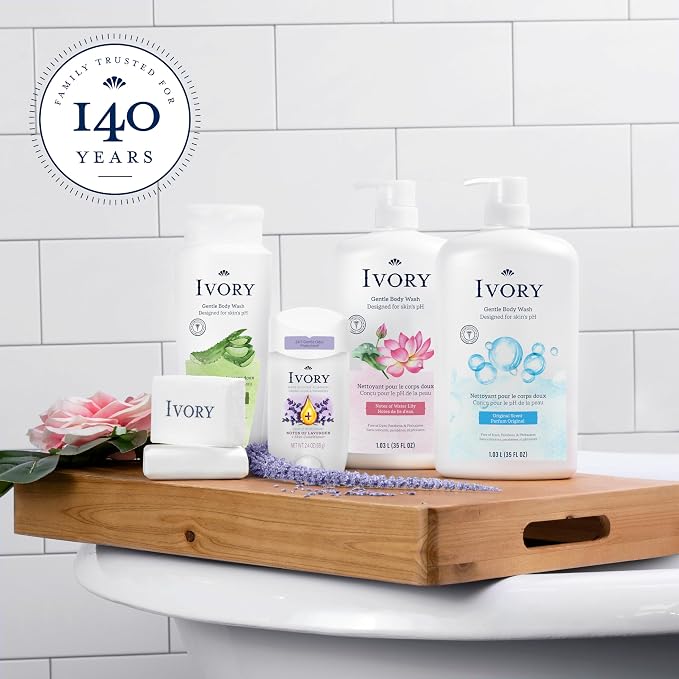 Ivory Sensitive Bar Soap, Designed for Whole Family, Fragrance Free, 99.44% Pure Formula, Plant-Based Cleanser, Made Without Heavy Perfume, Parabens,Phthalates,For All Skin Types,3.17 oz (Pack of 120)