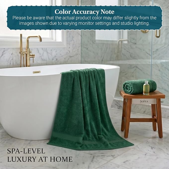Sofea Bath Sheet Towels 2 Pack Oversized, (35 x 70 Inches) 100% Cotton Jumbo Bathroom Towels, Extra Large Soft Absorbent Bath Sheet Towels