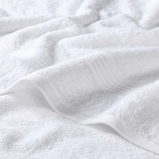 Superior Egyptian Cotton 3-Piece Towel Set, Basic Towels For Bathroom, Home Decor, Guest Bath, Shower, Apartment, Included 1 Face, 1 Hand, 1 Bath Towel, Washcloth, Quick Dry, White
