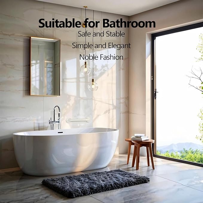 Shower Grab Bar, 2 Pack 32 Inch White Bathroom Safety Bar, 1.25" Diameter 304 Stainless Steel Grab Bars for Bathtubs and Showers, Handicap Shower Grab Bar for Seniors Elderly