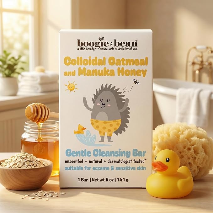 Eczema Bar Soap for Adults and Baby; Baby Eczema Body Wash for Kids and Toddlers; Colloidal Oatmeal Sensitive Skin Manuka Honey Soap Relief