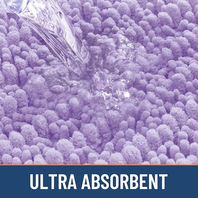 Smiry Bathroom Rugs Mat 24x16, Extra Soft Absorbent Chenille Bath Rugs, Non Slip Rubber Backing Machine Washable Quick Dry Bath Mats for Bathroom Floor, Tub, Shower, Home Decor Accessories, Purple