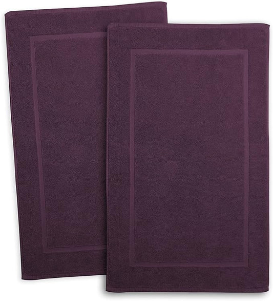 Hearth & Harbor Bath Mat Towels - 100% Ring Spun Cotton Luxury Towels - Ultra Soft & Highly Absorbent, Bathroom Towels, Floor Mat - Purple