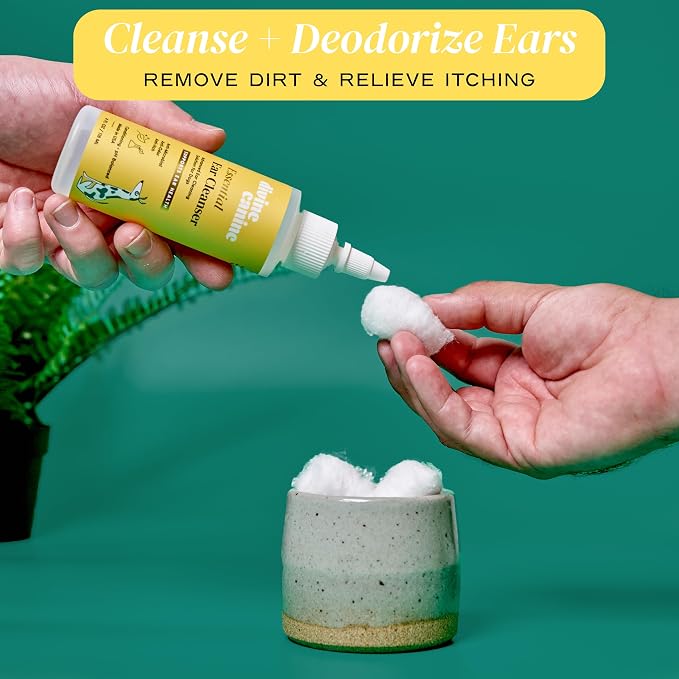 Dog Ear Cleaner - Ear Wash Solution & Wax Drops - 4 Fl Oz