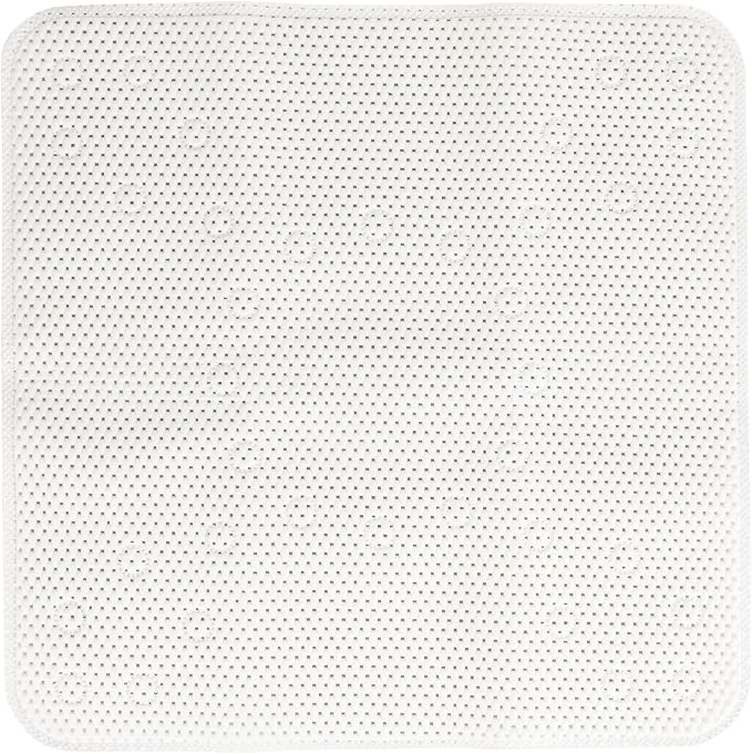 Duck Brand Softex Shower Mat, Machine Washable, 21 x 21 Inches, White, Skid Resistant (285154)