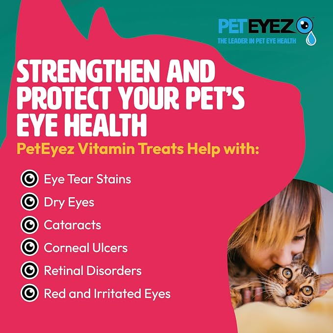 PetEyez Freeze Dried Cat Treats Tear Stain Remover, All-Natural Freeze Dried Beef Liver Treats with Vitamin & Minerals That Help Fights Against Tear Stains in Eye, 1 Oz, 35 Count (1 Pack)