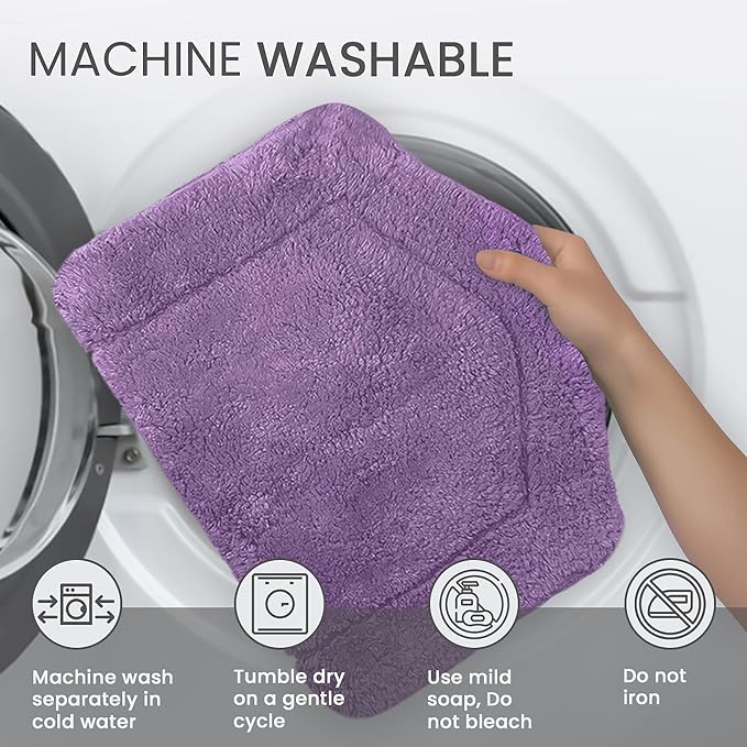 Home Weavers Allure Collection Cotton Toilet Tank Lid Rug for Bathroom, Soft Absorbent, Machine Washable Toilet Tank Top Rug, 10"x22" Purple
