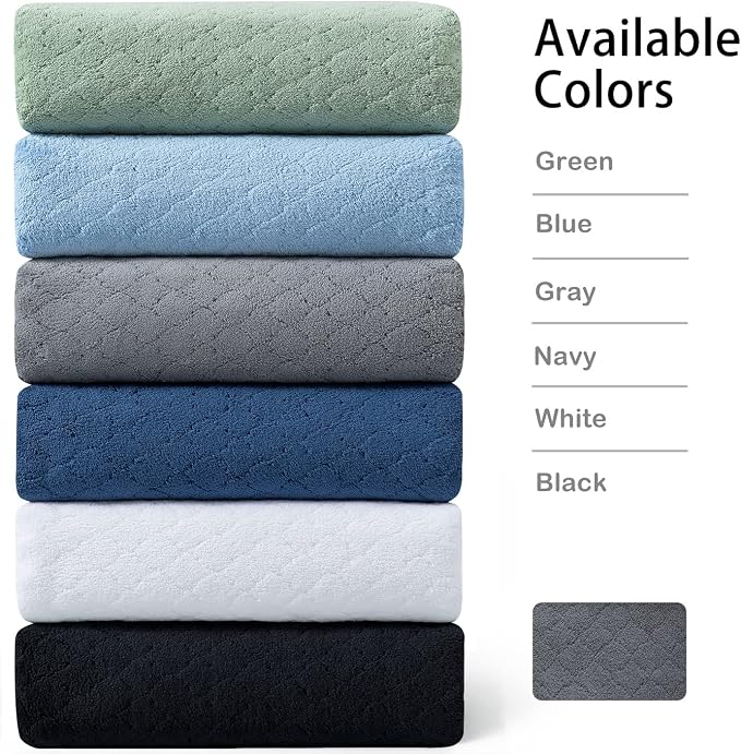 Ycosy Black Bath Towels Set 35x70 Inches - Luxury 600 GSM Oversized Bath Sheet Towel,Extra Large Microfiber - Quick Dry,Highly Absorbent,Super Soft Shower Towels Spa Hotel Bathroom Towel Set (4-Pack)