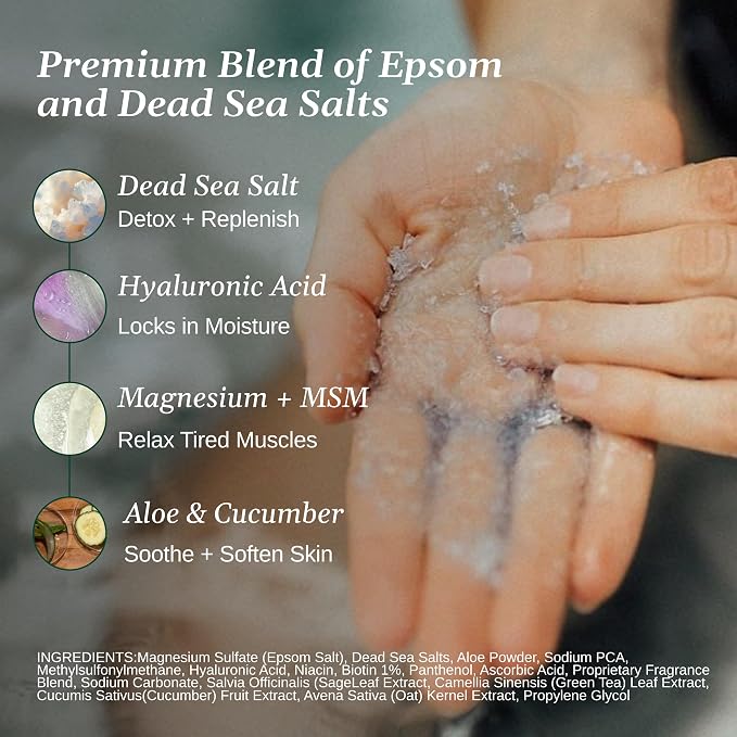 Relax Spa & Bath Aromatherapy Bath Salts for Hot Tub, Bath, or Spa, 2LB Bag Infused with Magnesium, Bath Salt for Soaking, Eucalyptus Mint Scent