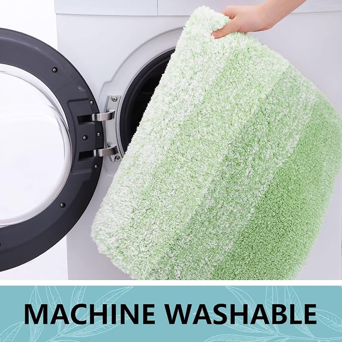 Arotive Microfiber Bathroom Rugs, Shaggy Soft and Absorbent Bath Rug, Thick Plush Machine Washable Dry Bath Mats for Bathroom, Tub and Shower, 70x24, Sage Green, Rectangular