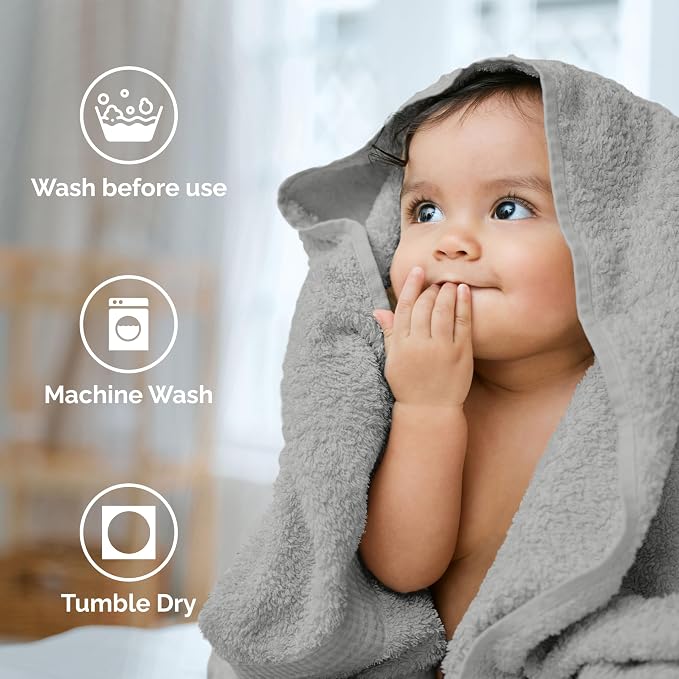 Martex Easy Living Everyday 6-Piece Bathroom Towel Set, Grey | 2 Bath Towels, 2 Hand Towels, 2 Wash Cloths, 100% Cotton, Soft, Quick-Dry