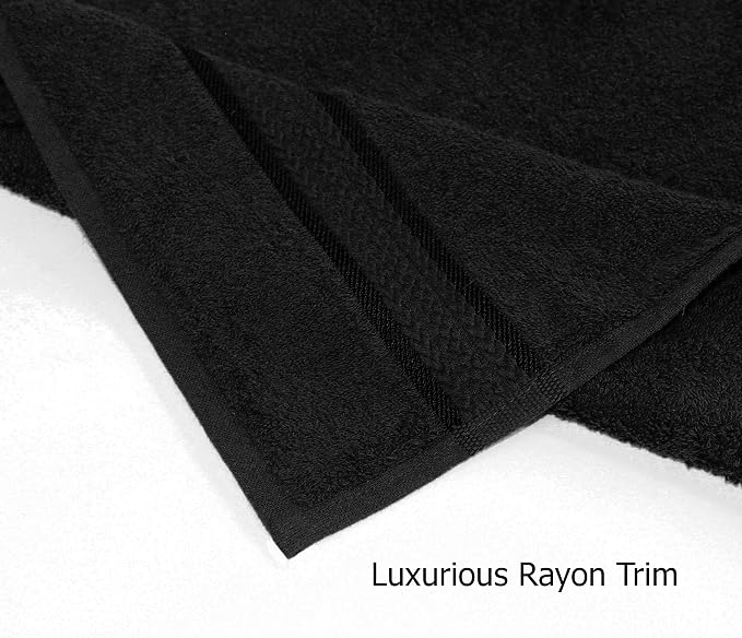 COTTON CRAFT Ultra Soft Bath Sheets - 2 Pack - 35 x 70 - Absorbent Quick Dry Everyday Luxury Hotel Bathroom Spa Gym Shower Beach Pool Travel Dorm - 100% Ringspun Cotton - 580 GSM - Easy Care - Black