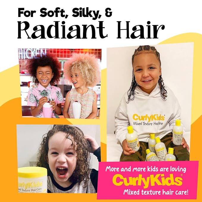 CurlyKids Honey Wash Condish 2-in-1 Hydrating Shampoo & Conditioner for Kids – Sulfate-Free Kids Hair Care for Curly, Kinky, Coily & Wavy Hair Moisturizing & Detangling Curl Shampoo, 8oz (Pack of 1)