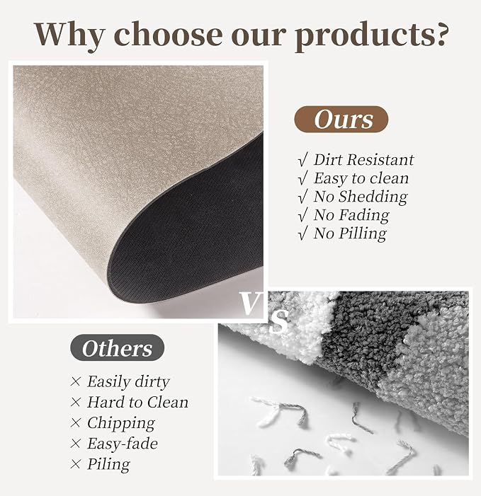 Bathroom Mat Rugs 47x17, Long Diatomaceous Earth Bath Mat Large Quick Dry Bath Mat Non Slip Rubber Backed Super Absorbent Shower Mat, Thin Bathroom Runner Rugs Floor Mat Fit Under Door, Taupe