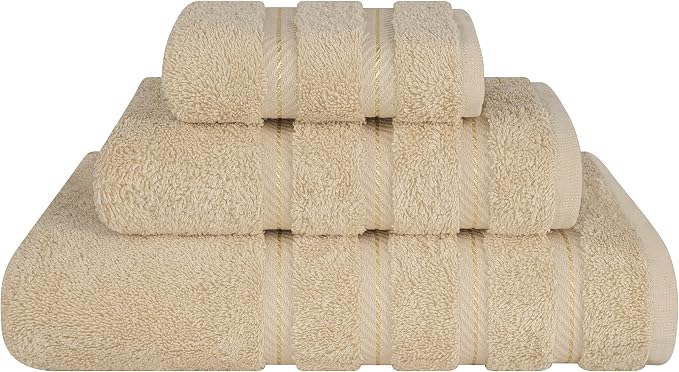 American Soft Linen 100% Cotton Luxury Turkish Towels, 3 Piece Towel Set | Soft Absorbent Quick Dry OEKO Tex Standard 100 Certificated Durable Machine Washable Breathable Premium Hotel Quality