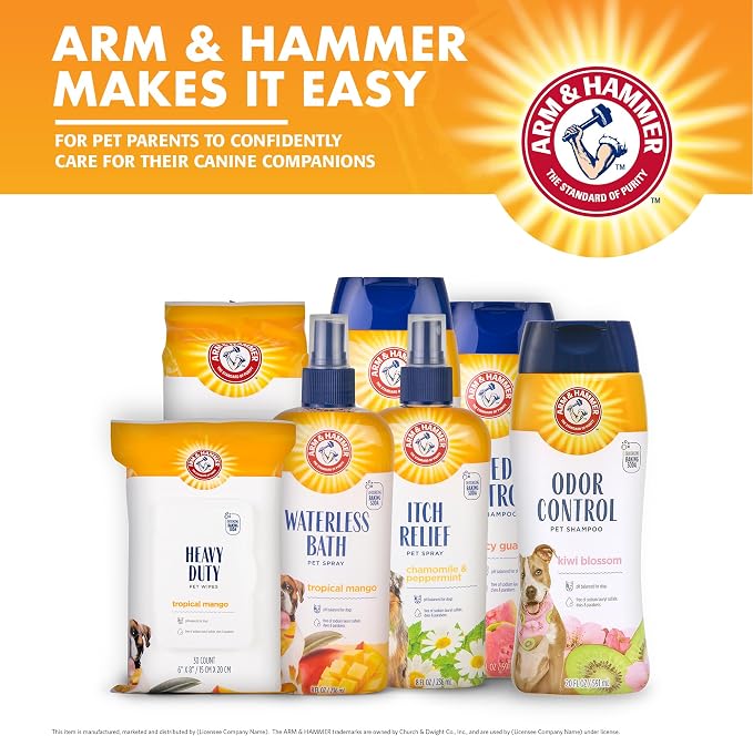 Arm & Hammer for Pets Itch Relief Dog Shampoo with Chamomile and Peppermint, Soothes Dry and Itchy Skin, pH Balanced, Free of Sodium Lauryl Sulfate and Parabens, 20 Fl Oz