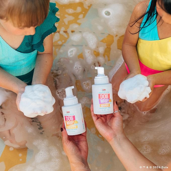 Dabble & Dollop Dole Whip® Pineapple Foaming Body Wash 2-Pack - Natural Origin Scent, Gentle Body Wash for Kids, Toddlers & Family, Sensitive Skin, Sulfate & Paraben Free (8 fl oz, Pack of 2)