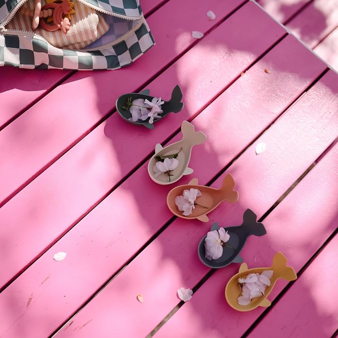 mushie Whale Bath Stackers Floating Toy (Retro) | Made in Denmark