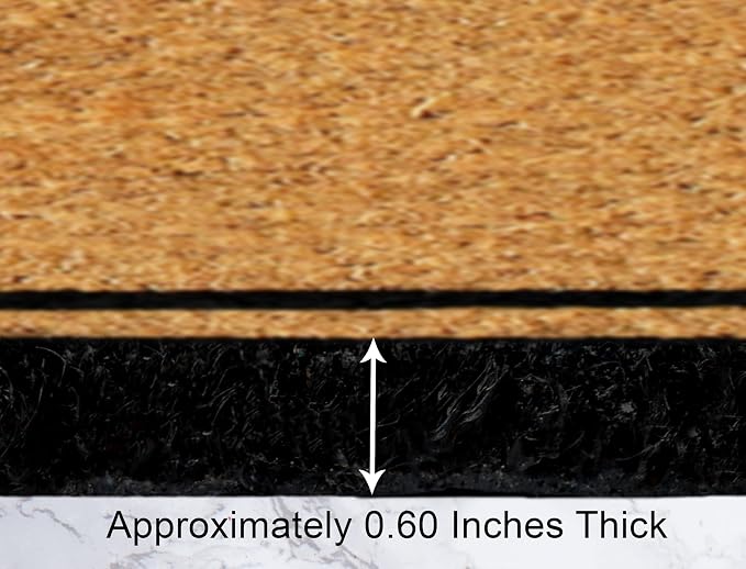 Croft&Cane Coco Coir Doormat - 17x30 Live Laugh Leave Funny Front Door Mat - Heavy Duty Non Slip Backing - Natural Coir Dirt Trapper - Low Profile Indoor Outdoor Entryway Rug - High Traffic Mat