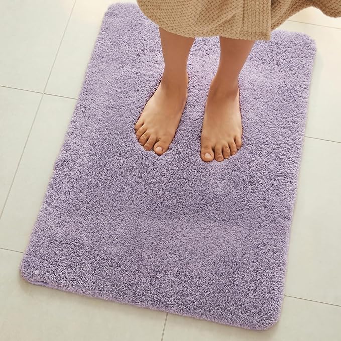 TYUU Large Bathroom Rugs, Ultra Soft Super Absorbent Bath Rugs Non Slip Washable Quick Dry Bath Mat with Rubber Backing for Bathroom Floor, Shower, or Sink, Lavender 3' x 4'