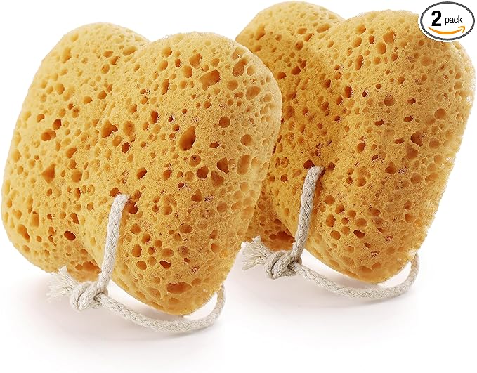 Sponges Bath, 2Pcs Larger Shower Sponges for Women Men, Exfoliating Body Sponge Dense Foam for Gentle & Deep Cleansing, Ultra-Soft for Sensitive Dry Skin