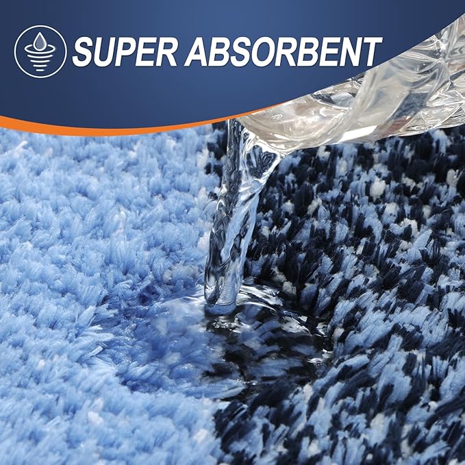 OLANLY Large Bathroom Rugs Mat 44x32, Extra Soft Absorbent Microfiber Bath Rugs, Rubber Backing, Quick Dry, Machine Washable Bath Mats for Bathroom Floor, Tub and Shower, Home Decor Accessories, Navy