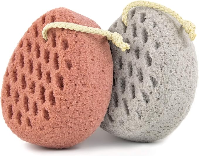 BAIMEI IcyMe Body Bath Sponge for Shower – Soft & Exfoliating, 2-Pack | Soft, Durable & Skin-Friendly Exfoliating Loofah Sponge, Easy To Grip, Rich Lather Quick Rinse, Daily Bath Gifts for Women