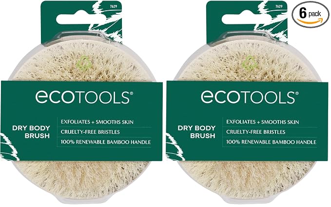 EcoTools Dry Body Brush, For Post Shower & Bath Skincare Routine, Removes Dirt & Promotes Blood Circulation, Helps Reduce Appearance of Cellulite, Eco-Friendly, Vegan & Cruelty-Free, 1 Count