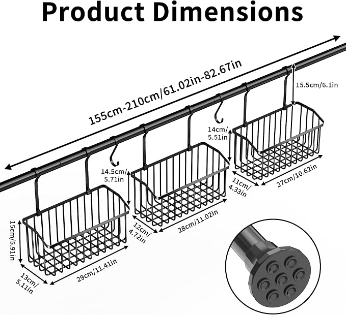 Bath Toy Storage, Quick Dry Bathtub Toys Organizer, 3 Pack Metal Bath Tub Toy Basket, Shower Caddy for Bathroom
