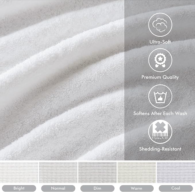 Madison Park 800GSM Bathroom Towel Set of 8 100% Cotton Bath Towel Set for Bathroom Luxurious Highly Absorbent 2 Bath Towels 2 Hand Towels 4 Washcloths Quick Dry Spa Quality White