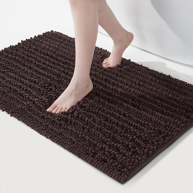 FLOLEOPA Soft Plush Microfiber Bathroom Rugs, Absorbent Non Skid Machine Wash Dry Bath Mats for Tub,Shower and Bath Room Floor Mats, Indoor Entrance Door Rug Pet Bed Mats