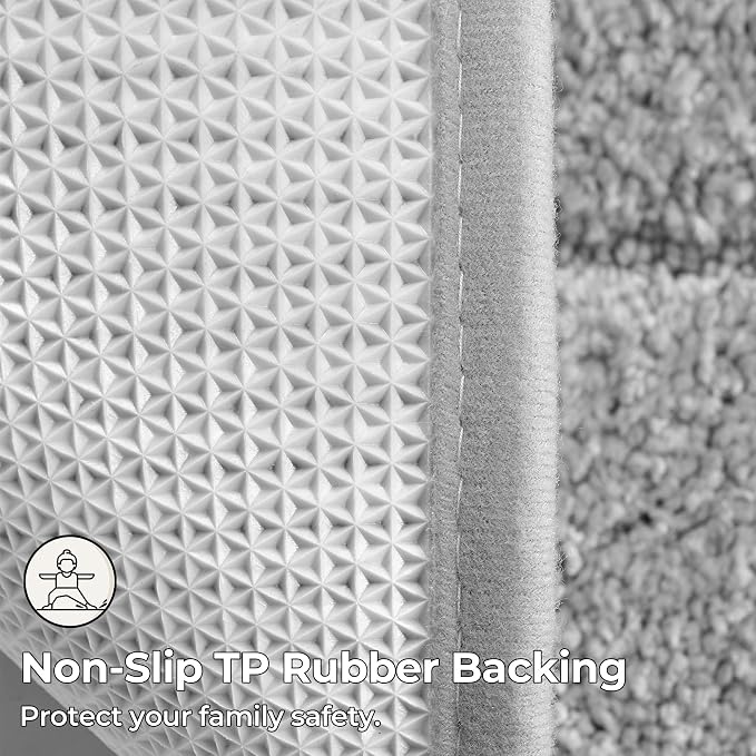 GRANNY SAYS Bathroom Rugs Sets 2 Piece,Soft Bath Mats for Bath, Bathroom Rugs Non Slip Washable, Absorbent Bath Rug for Tub,Shower and Toilet, Bath Mat Set (Gray, 20" x 32" + 16" x 24")
