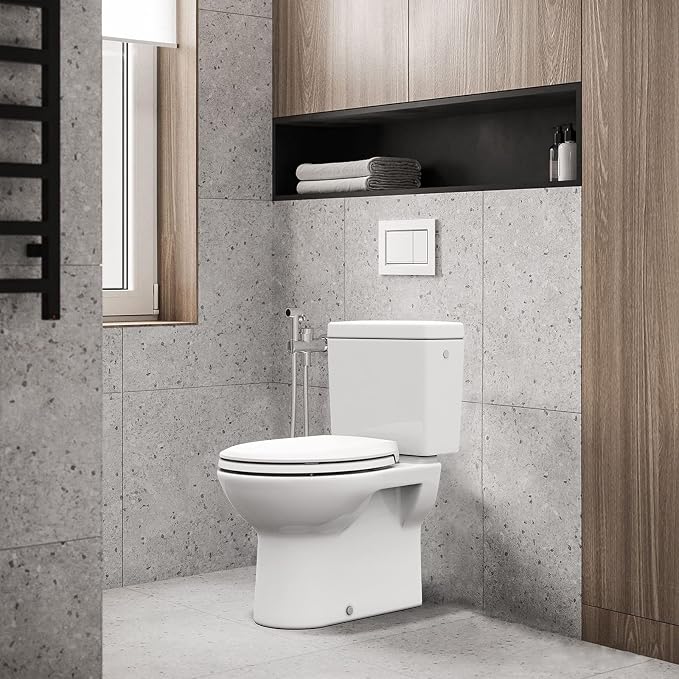 Round Toilet Seat Cover with Soft Close - Easy to Install, White Bathroom Toilet Seat Made of Tough PP Material