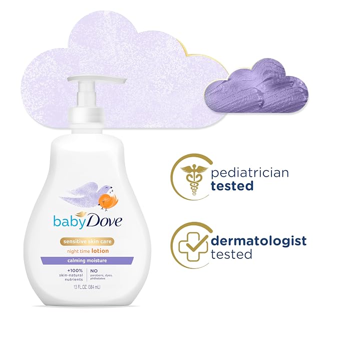 Baby Dove Sensitive Skin Care Baby Wash Calming Moisture For a Calming Bath Wash Hypoallergenic & Sensitive Skin Care Baby Lotion For a Soothing Scented Lotion Calming Moisture