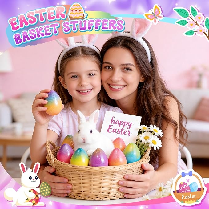 Unicorn Bath Bombs for Girls with Toys Inside, Natural Organic Bath Bombs Gift, Birthday Easter Gifts for Girl, Easter Basket Stuffers Egg Fillers