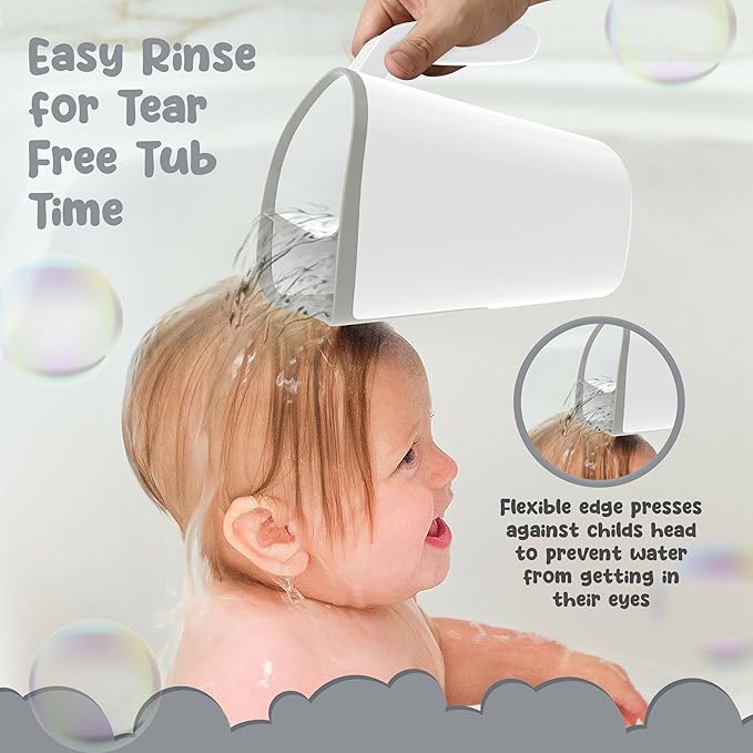 Shampoo Rinse Cup for Kids | Baby Bath Pail | Tear Free Baby Rinser Pail