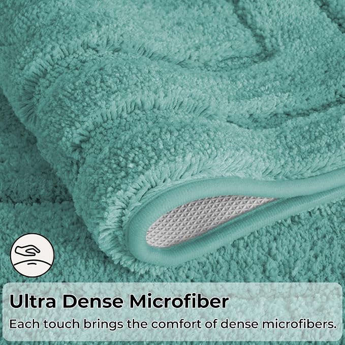 GRANNY SAYS Bathroom Rugs and Mats, 16" x 24" Non-Slip Bath Mat for Bathroom, Super Soft Absorbent Microfiber Bath Rug, Machine Washable and Dry, Small Sage Green Rug for Shower, Tub and Bath Floor