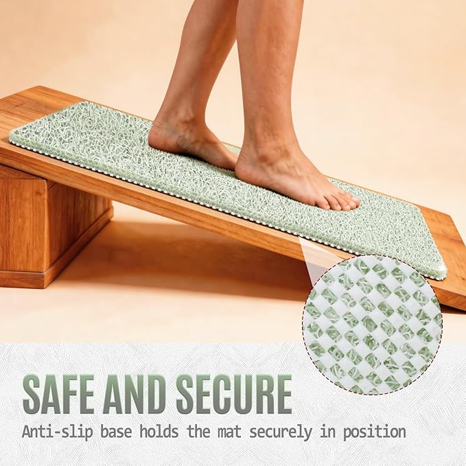 Joyhalo Shower Mats for Showers Anti Slip for Elderly, 24'' x 24'' Non Slip Bath Mat for Inside Shower, Bath Tub Mats for Bathroom Non Slip for Shower, PVC Loofah Bathroom Mats, Mint Green