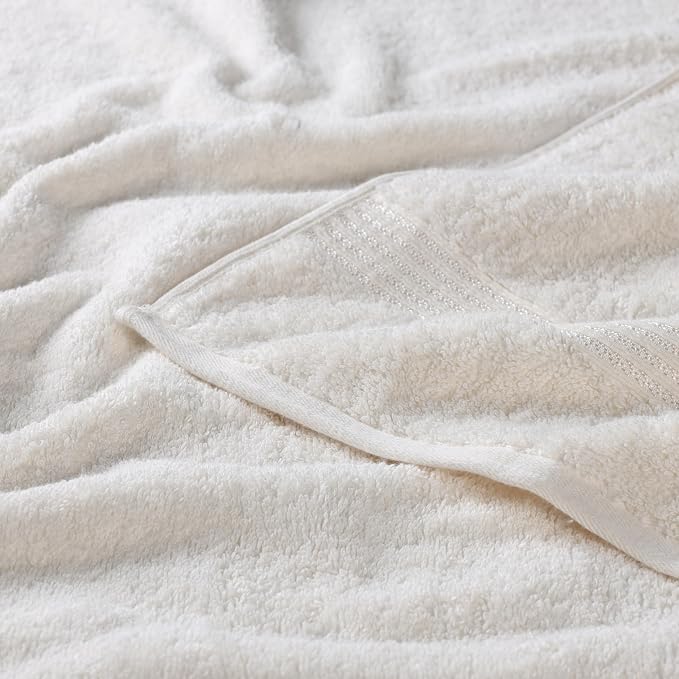 Superior Egyptian Cotton 8-Piece Towel Set, Assorted Towels for Home Bathroom, Guest Bath Decor Essentials, Includes 2 Bath, 4 Hand, 2 Face Towels/Washcloths, Quick Dry, Absorbent, Ivory