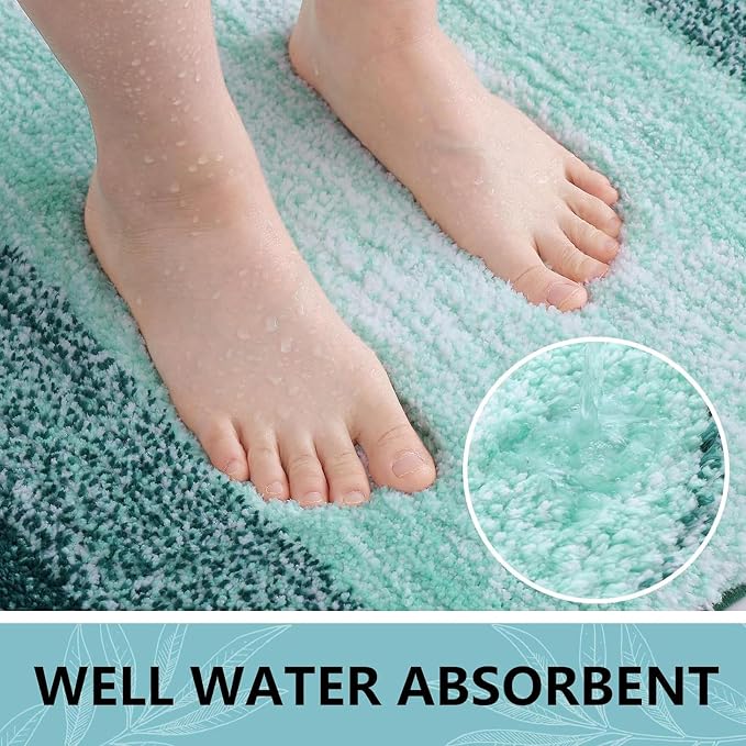 Arotive Microfiber Bathroom Rugs, Shaggy Soft and Absorbent Bath Rug, Thick Plush Machine Washable Dry Bath Mats for Bathroom, Tub and Shower, 44x32, Dark Green, Rectangular