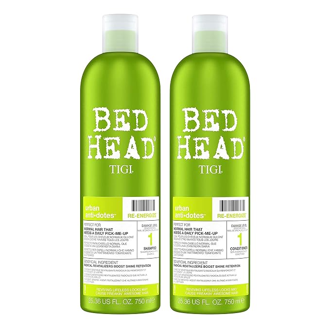 Bed Head by TIGI Urban Antidotes Re-Energize Daily Shampoo and Conditioner 25.36 fl oz 2 count (Pack of 2)