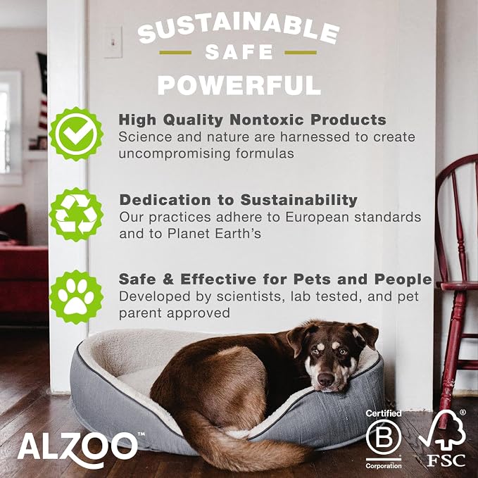 ALZOO Natural Flea and Tick Repellent Shampoo for Dogs, Effectively Repels Fleas, Ticks & Mosquitos, Plant-Based Active Ingredients, Sulfate & Paraben-Free, 12 Fl. Oz. (Pack of 2)