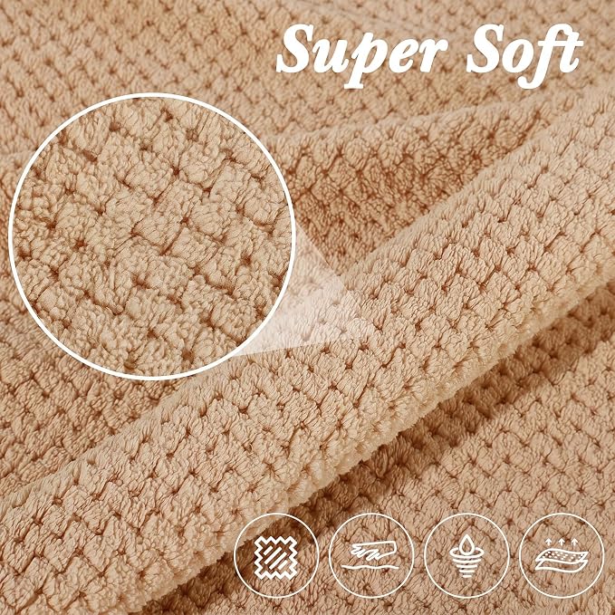 Newwiee 4 Pcs Oversized Bath Towels 40'' x 80'' Extra Large Bathroom Sheet Towels for Adults Quick Dry Soft Absorbent Fluffy Microfiber Shower Sheet for Fall Decor Spa Beach Hotel(Brown Colors)
