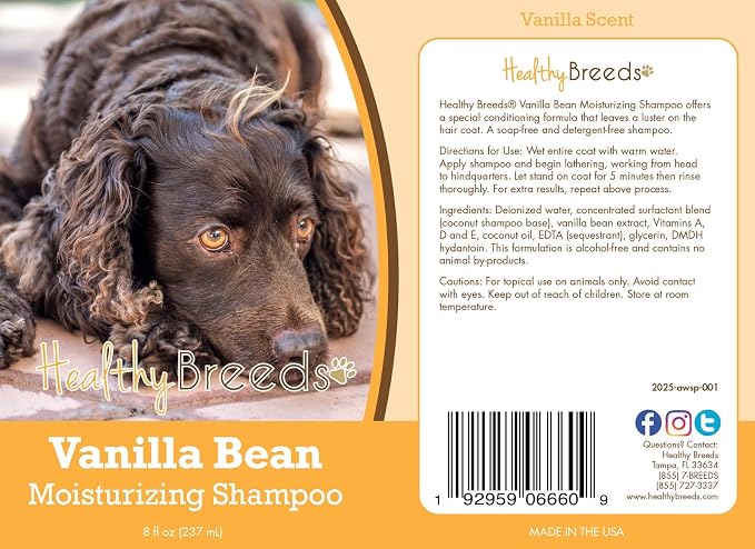 Healthy Breeds American Water Spaniel Vanilla Bean Moisturizing Shampoo 8 oz