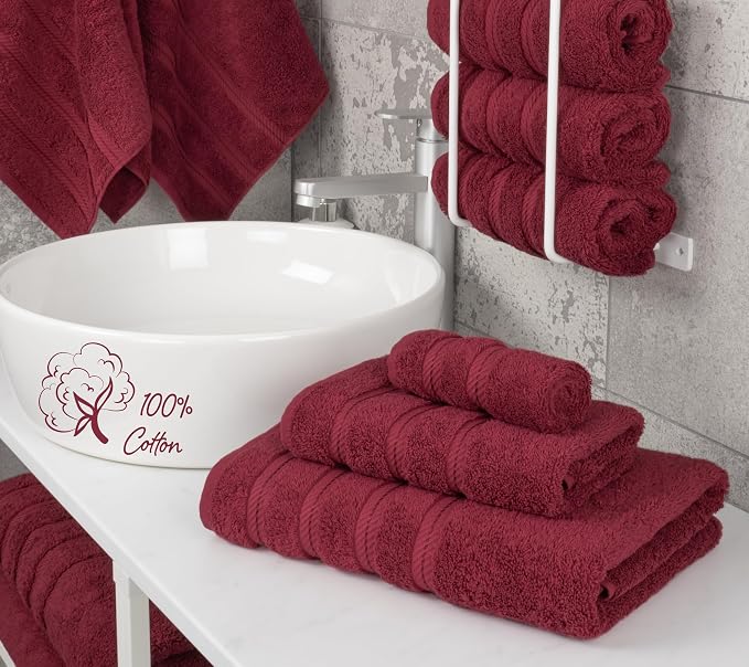 American Soft Linen 100% Cotton Luxury Turkish Towels, 3 Piece Towel Set | Soft Absorbent Quick Dry OEKO Tex Standard 100 Certificated Durable Machine Washable Breathable Premium Hotel Quality