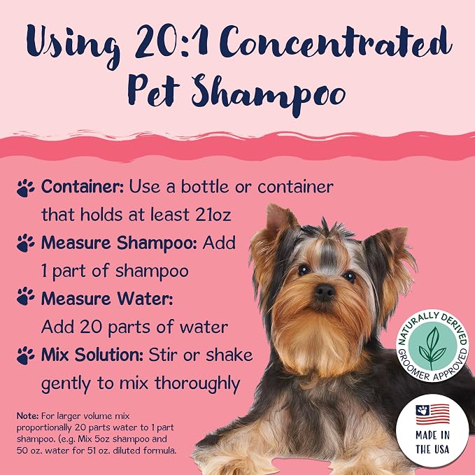Bobbi Panter 2-in-1 Cat Shampoo & Conditioner – Detangling Natural Formula Reduces Shedding & Matting, Softens Coat, Tear-Free, 10:1 Concentrate, Made in USA, 13 oz