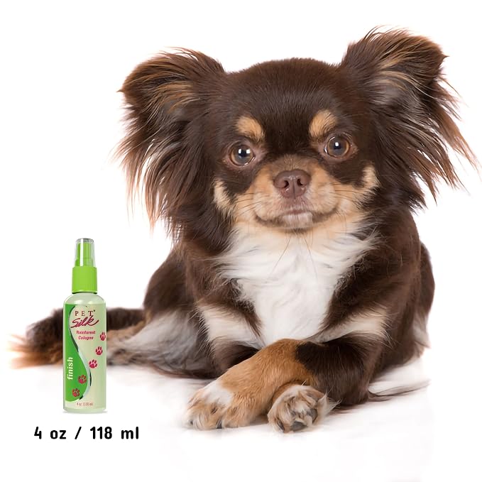 Pet Silk Rainforest Spray Cologne 4oz, Deodorizing Body Perfume & Condtioner, Clean/Fresh Light Florard Scent for Pet Grooming needs for Dogs, Cats and more!
