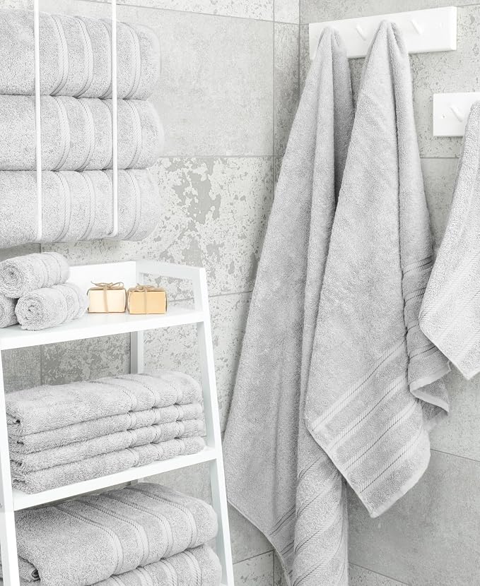 American Soft Linen 100% Cotton Luxury Turkish Towels, 4 PC Bath Towel Set | Soft Absorbent Quick Dry OEKO Tex Standard 100 Certificated Durable Machine Washable Breathable Premium Hotel Quality